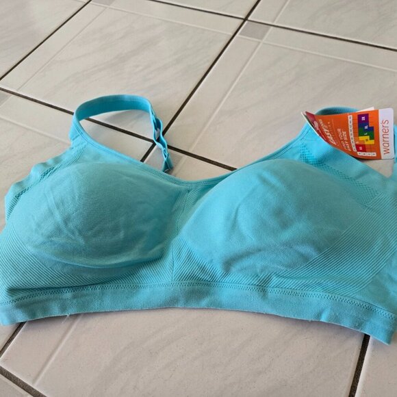 NWT Warners Wirefree Easy Does It Bra Blue L - Picture 1 of 3